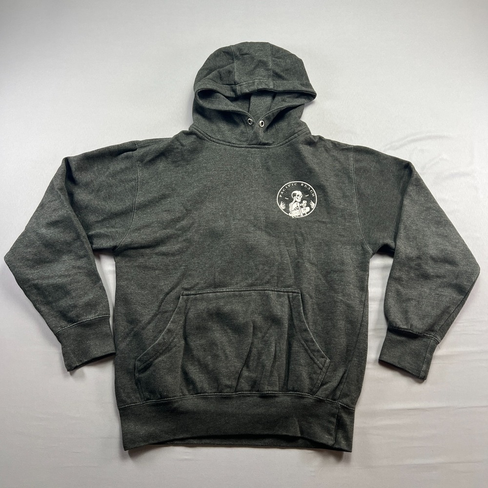 Smart Blanks Hoodie Unisex Small Charcoal Gray Skeleton Graphics Fleece Cotton